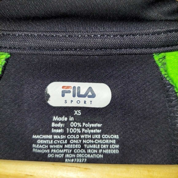 FILA Sport Jogging Jacket, Green/Black, Zipper Front, Pockets, XS - Picture 2 of 11